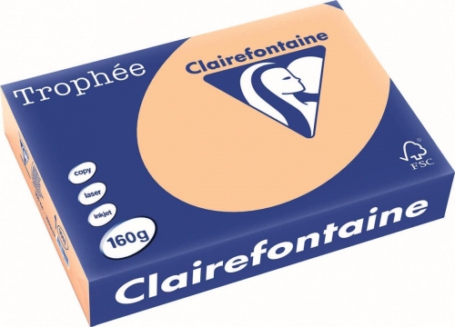 Hartie copiator A4, 160 g/mp, Clairefontaine Trophee Pastel, diverse culori, 250 coli/top
