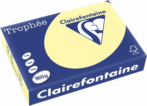 Hartie copiator A4, 160 g/mp, Clairefontaine Trophee Pastel, diverse culori, 250 coli/top