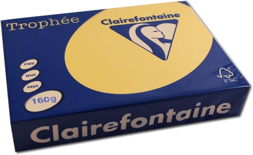 Hartie copiator A4, 160 g/mp, Clairefontaine Trophee Pastel, diverse culori, 250 coli/top