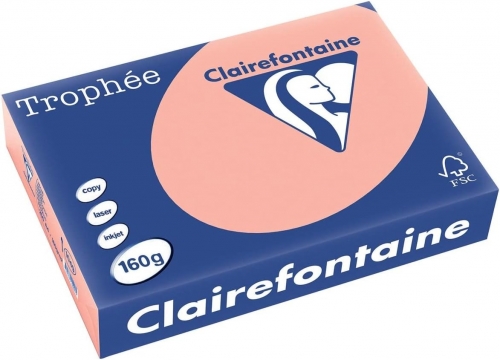 Hartie copiator A4, 160 g/mp, Clairefontaine Trophee Pastel, diverse culori, 250 coli/top