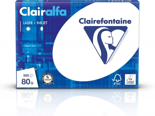 Hartie copiator A4, 80 g/mp, Clairefontaine Clairalfa, 500 coli/top