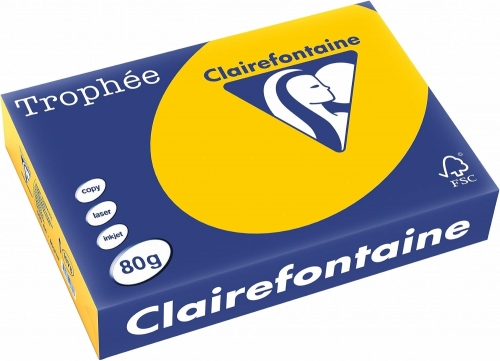 Hartie copiator A4, 80 g/mp, Clairefontaine Trophee Intenses, 500 coli/top, diverse culori