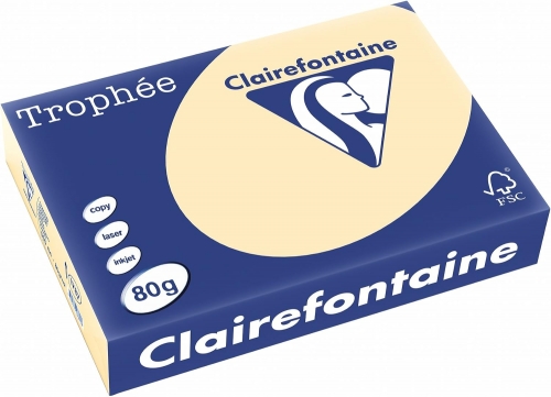Hartie copiator A4, 80 g/mp, Clairefontaine Trophee Pastel, diverse culori, 500 coli/top