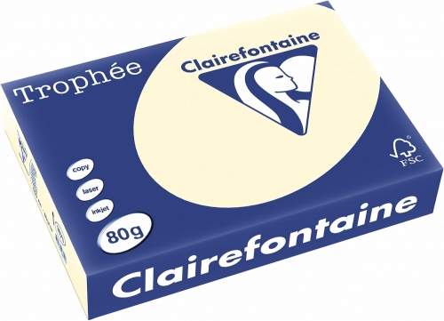 Hartie copiator A4, 80 g/mp, Clairefontaine Trophee Pastel, diverse culori, 500 coli/top