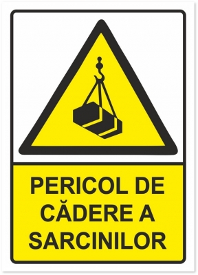 Indicator Pericol de cadere a sarcinilor, 148x210mm