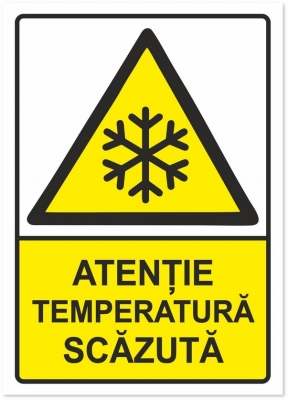 Indicator Atentie temperatura scazuta, 105x148mm