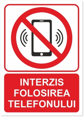 Indicator Interzis folosirea telefonului, 148x210mm