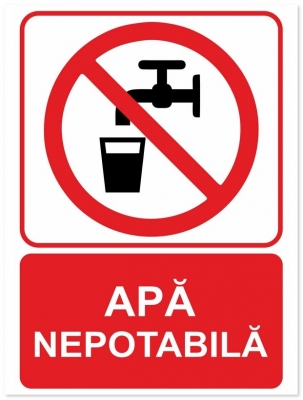 Indicator Apa nepotabila, 105x148mm