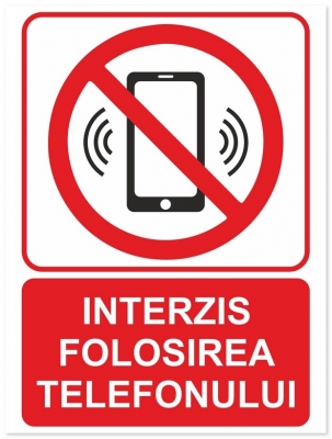 Indicator Interzis folosirea telefonului, 105x148mm