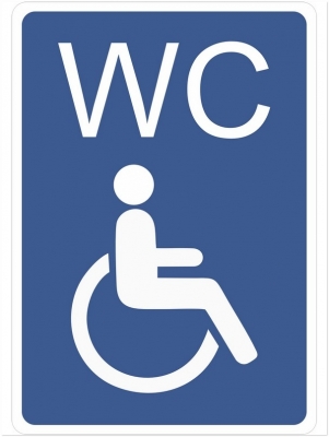 Indicator Informare WC persoane cu handicap material PVC, 148x210mm