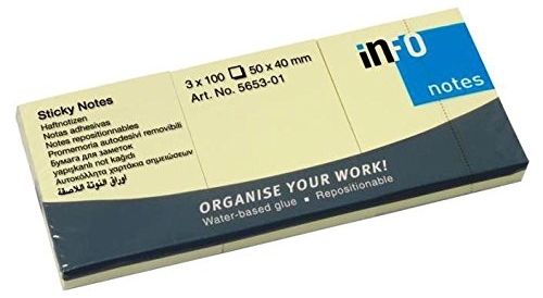 Notite adezive 50 mm x 40 mm 3 buc/set x 100 file/bloc Info Notes
