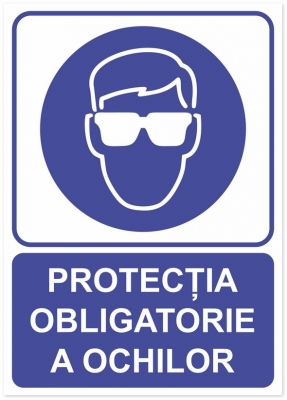 Indicator Protectia obligatorie a ochilor, 105x148mm