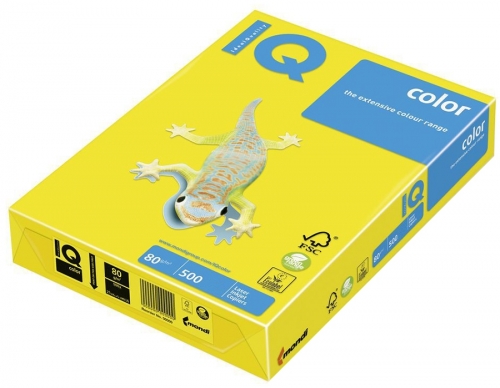 Hartie copiator IQ color neon A3 yellow 80 g/mp, 500 coli/top