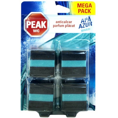 Tablete wc anticalcar Apa Azur marin 50g, 4 buc/set, Peak