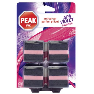 Tablete wc anticalcar Apa Violet lavanda 50g, 4 buc/set, Peak