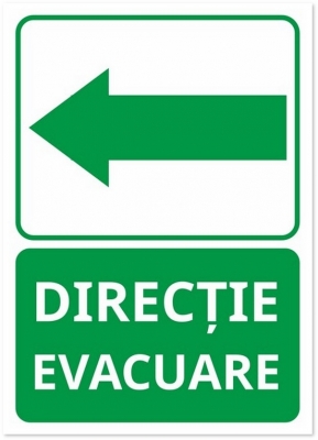 Indicator Directie de evacuare stanga, 148x210mm
