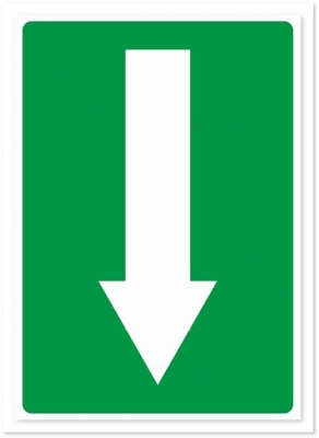 Indicator Evacuare sageata jos, 148x210mm