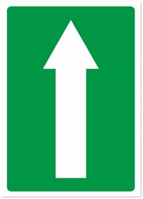 Indicator Evacuare sageata sus, 105x148mm