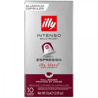 Capsule cafea Illy, compatibile Nespresso, Espresso Intenso, 10 capsule