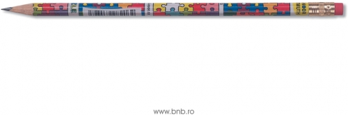 Creion grafit HB cu guma Puzzle