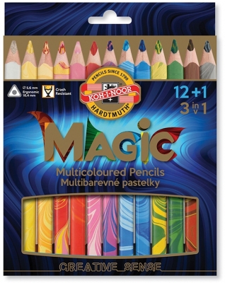 Creioane colorate triunghiulare Magic Jumbo 13 culori/set Koh-I-Noor