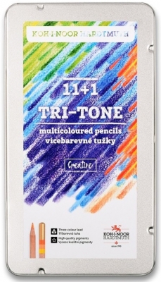 Creioane colorate Tri Tone cu mina multicolora 12 buc/set Koh-I-Noor