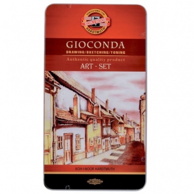 Set mini Gioconda sepia, cutie metal, 10 piese/set Koh-I-Noor