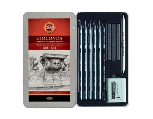 Set mini Gioconda schite, cutie metal, 11 piese/set Koh-I-Noor