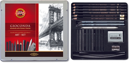 Set mediu Gioconda, cutie metal, 23 piese/set Koh-I-Noor