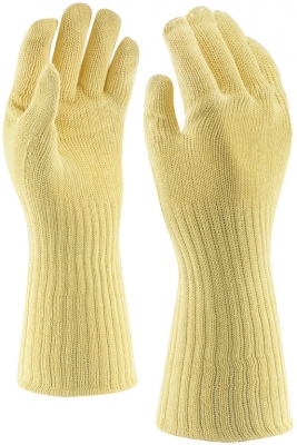 Manusi tricotate din fir de Kevlar, din 2 fire, captusite dublu, marime: 14, Mammoth-4T-Dlin, Galben, Rock Safety 