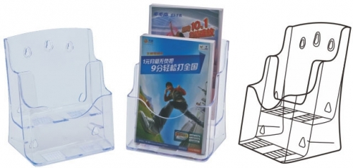 Display plastic pentru brosuri, 2 x A5, transparent Kejea 
