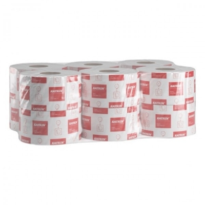 Prosop de hartie Katrin alb, 2 straturi, derulare externa, 200m, 6 buc/bax