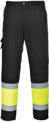Pantaloni de serviciu Hi-Vis contrast clasa 1, galben/negru, regular, Lightweight, Portwest