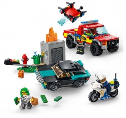 Salvarea de incendiu si urmarirea politiei 60319 LEGO City 