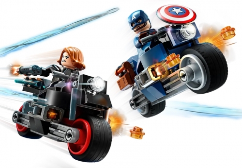 Motocicleta lui Black Widow si a Captain America 76260 LEGO Marvel