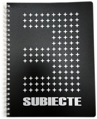 Caiet A4 120 file 3 subiecte coperta plastic, colturi rotunjite, diverse modele