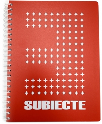 Caiet A4 120 file 3 subiecte coperta plastic, colturi rotunjite, diverse modele