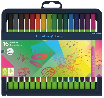 Fineliner 0.4 mm, 16 culori/set, Line-Up Schneider