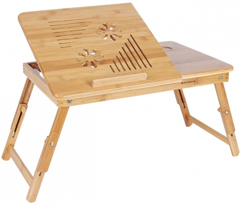 Masa reglabila pentru laptop din bambus Songmics 