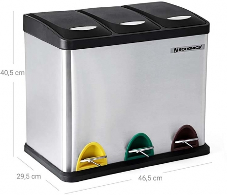 Cos de gunoi, colectare selectiva, 24 litri Songmics 