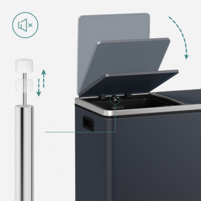 Cos de gunoi 60 litri, 2 x 30 L, gri Songmics 