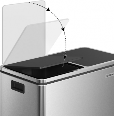 Cos de gunoi 60 litri, 2 x 30 L, silver Songmics 