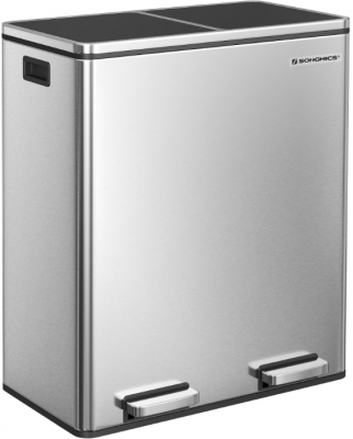 Cos de gunoi 60 litri, 2 x 30 L, silver Songmics 
