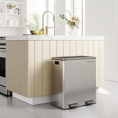 Cos de gunoi 60 litri, 2 x 30 L, silver Songmics 