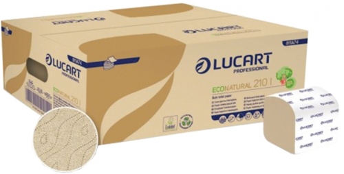 Hartie igienica pliata Econatural, 210 I, 40 pachete/bax, 811A74, Lucart