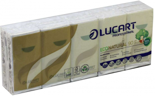 Batistute nazale EcoNatural Lucart, 4 straturi 9 buc/pachet, 10 pach/set