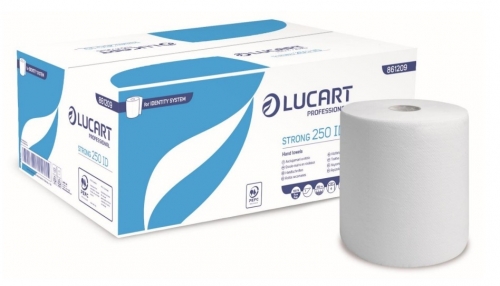 Prosoape de maini hartie Lucart, Strong 250 ID, cardbord core, 6 buc/bax