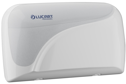 Dispenser Lucart Identity dublu pentru hartie igienica jumbo cu derulare centrala, alb