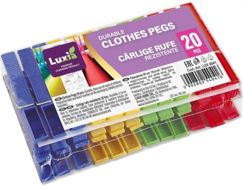 Carlige rufe rezistente Luxia, colorate, 20 buc/set