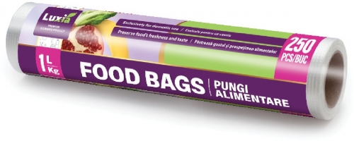 Pungi alimentare rezistente Luxia, 1 kg, 250 buc/rola
